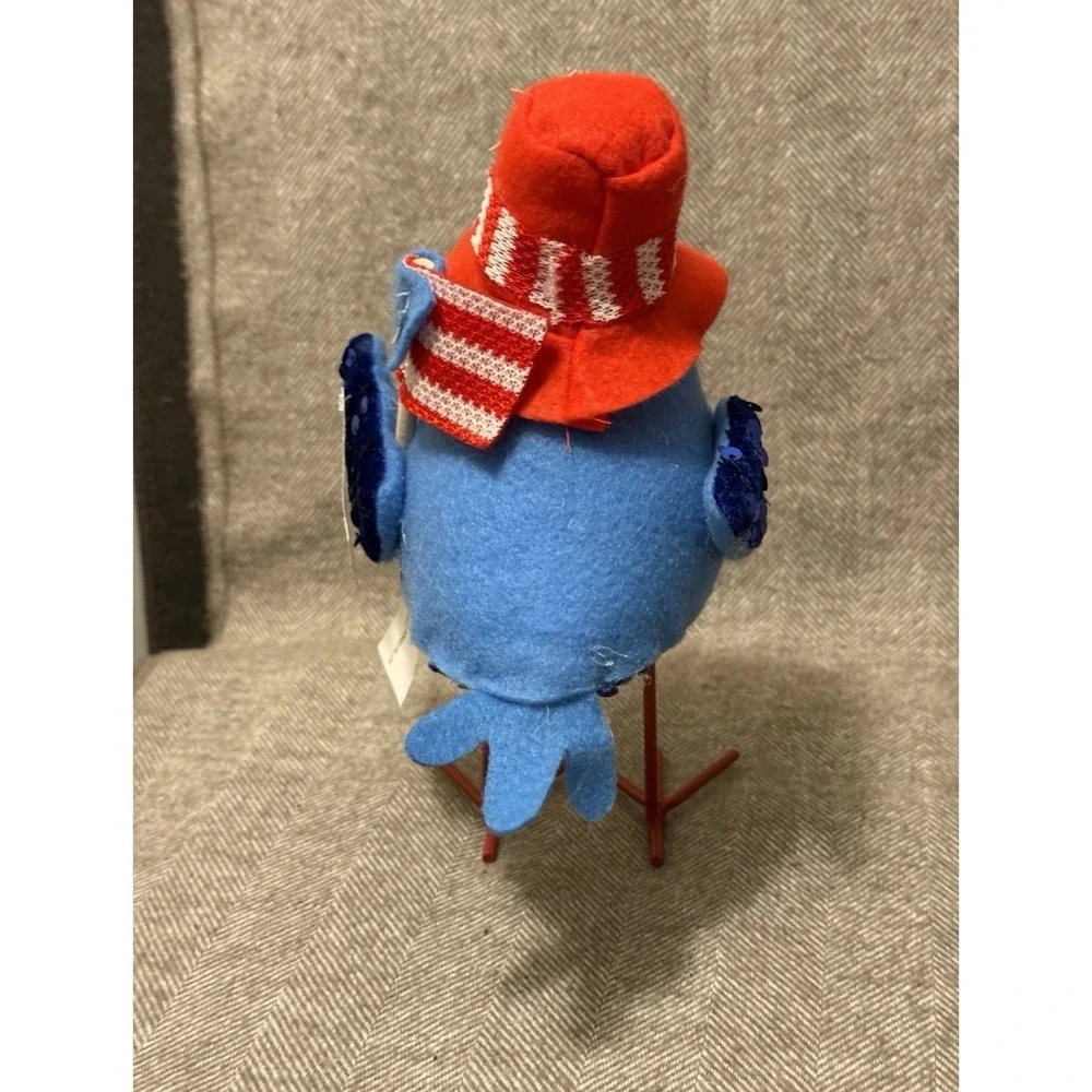 SmartLiving Patriotic Bird Decor Figurines Set of 3 Americana Stars Stripes
